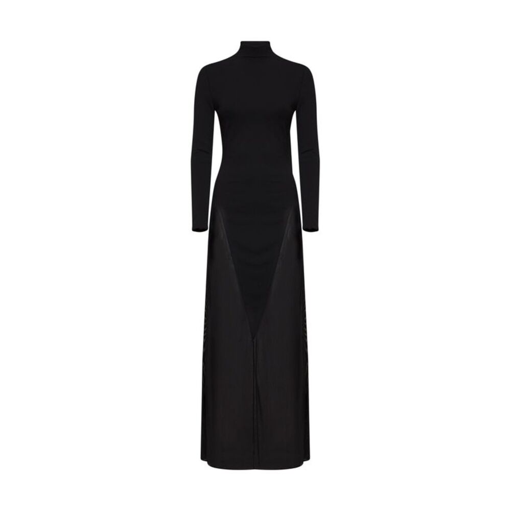 Alaïa Women Black Jersey Body Conscious Column Maxi Dress